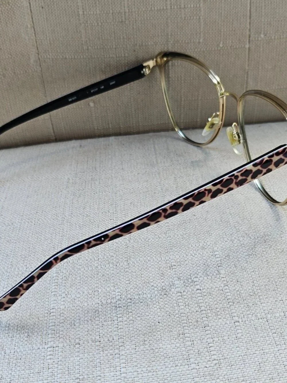 Bebe Women Eyeglasses Frame Black Tone Gold Tone Edge Glasses Eyewear BB7235